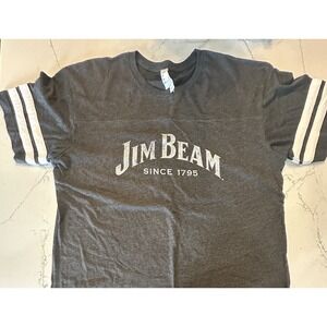 Jim Beam Mens Black Cotton Printed Short Sleeve T Shirt Size L